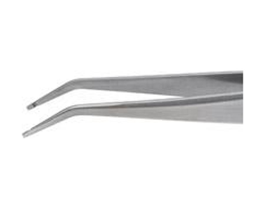 Bestückungs-Pinzette mit gewinkelten, breiten Spitzen, für SMD-Technik, Chrom-Nickel-Stahl
