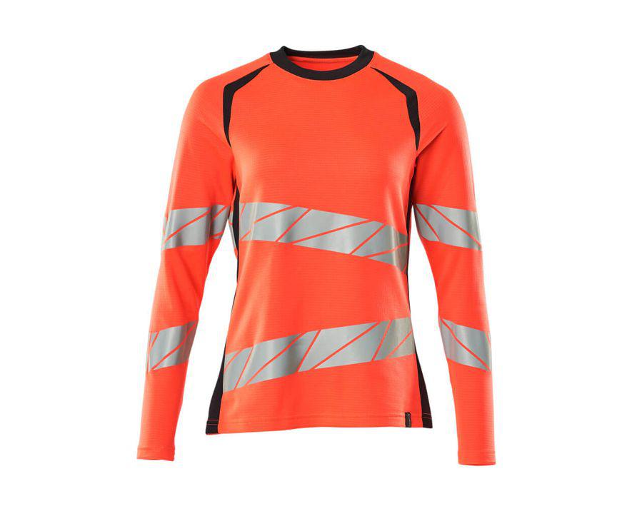 T-Shirt, Langarm ACCELERATE SAFE Hi-vis rot/schwarzblau