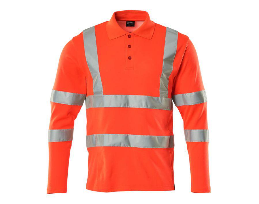 Polo-Shirt, Langarm SAFE CLASSIC hi-vis rot
