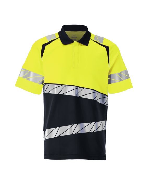 Polo-Shirt ACCELERATE SAFE schwarzblau/hi-vis gelb