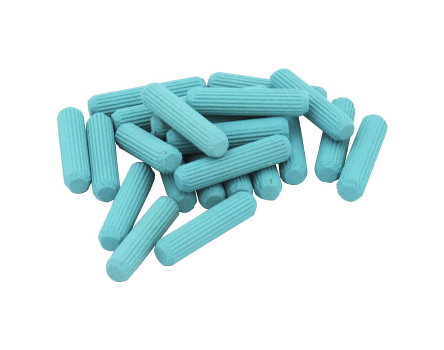 Vorbeleimte Holzdübel blau