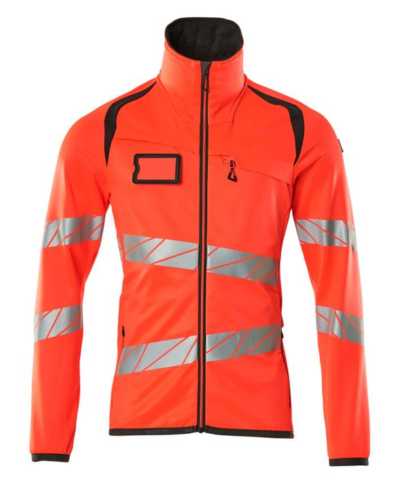 Fleecepullover mit Reißverschluss ACCELERATE SAFE hi-vis rot/dunkelanthrazit