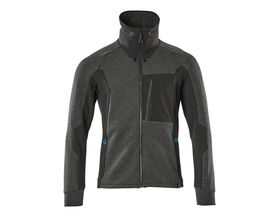 Sweatshirt mit Reißverschluss ADVANCED Schwarz-meliert/Schwarz