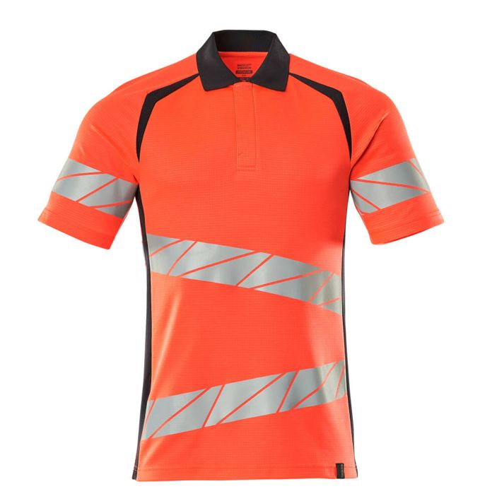 Polo-Shirt ACCELERATE SAFE Hi-vis rot/schwarzblau