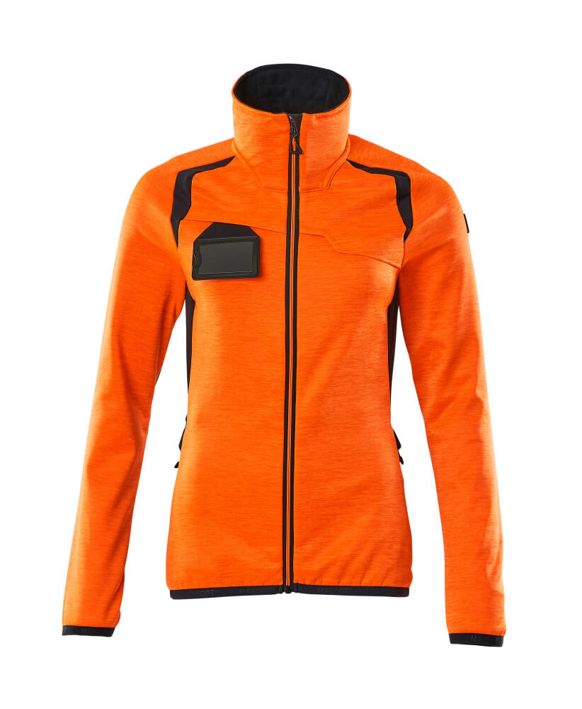 Fleecepullover mit Reißverschluss ACCELERATE SAFE hi-vis orange/schwarzblau