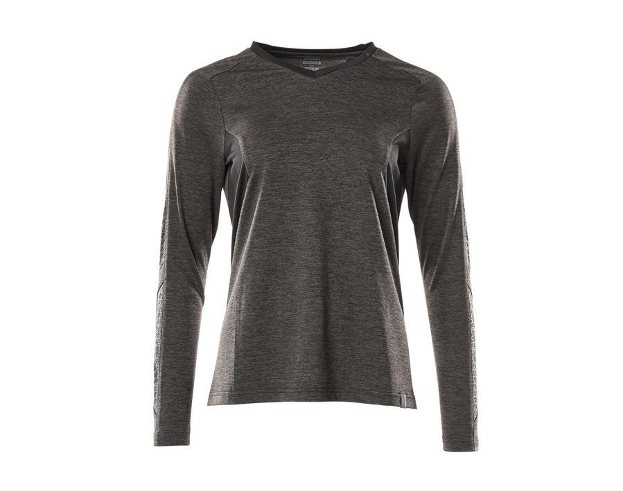 T-Shirt, Langarm ACCELERATE dunkelanthrazit/schwarz