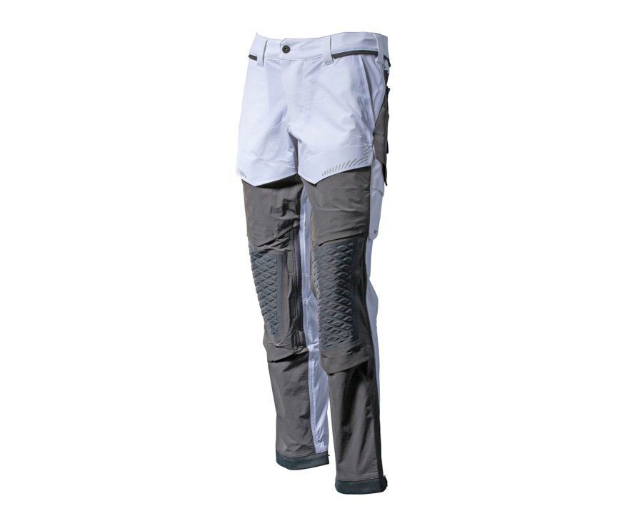 Hose mit Knietaschen CUSTOMIZED weiss/Anthrazitgrau