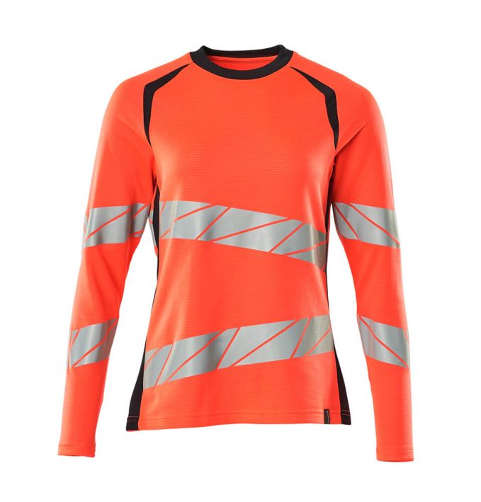 T-Shirt, Langarm ACCELERATE SAFE Hi-vis rot/schwarzblau