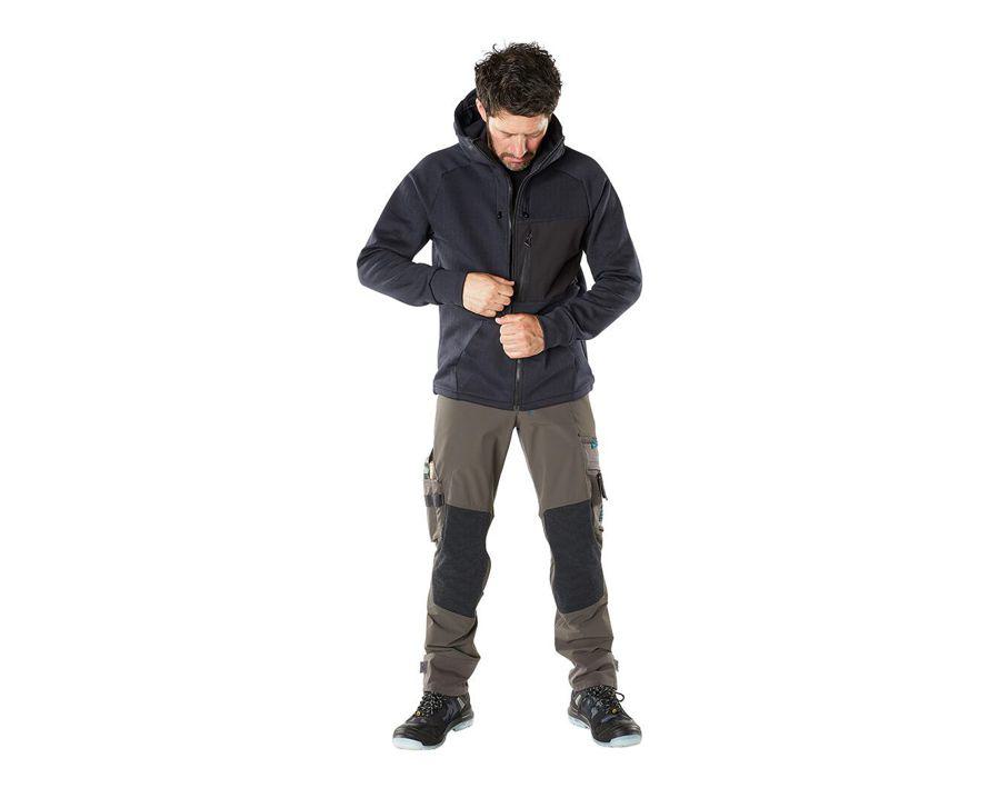 Kapuzensweatshirt mit Reißverschluss ADVANCED Schwarz-meliert/Schwarz