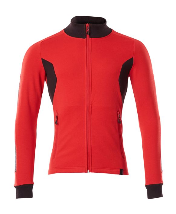 Sweatshirt mit Reißverschluss ACCELERATE verkehrsrot/schwarz