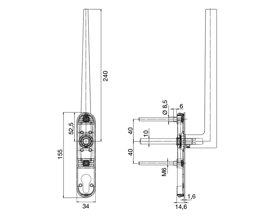 Hebeschiebetürgriff flächenbündig Design 1005 Hebeschiebetürgriff flächenbündig Design 1005