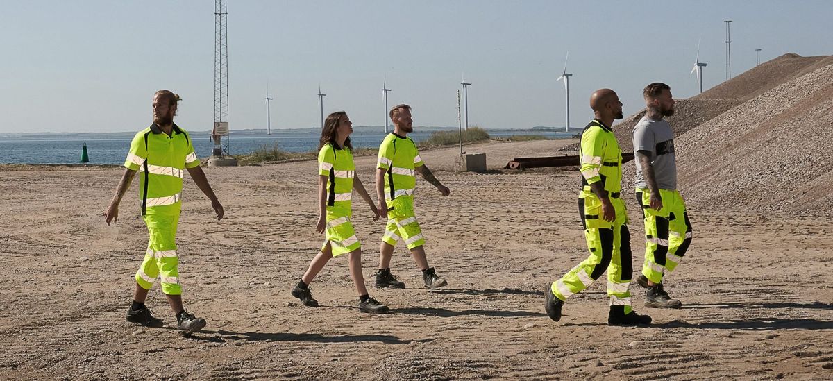 Shorts, lang ACCELERATE SAFE hi-vis gelb