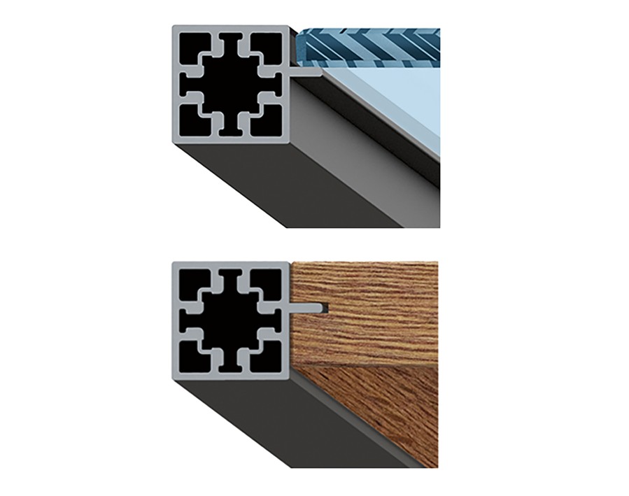 Cadro Glasbodenprofil / Seiten- / Bodenprofil mit Nut