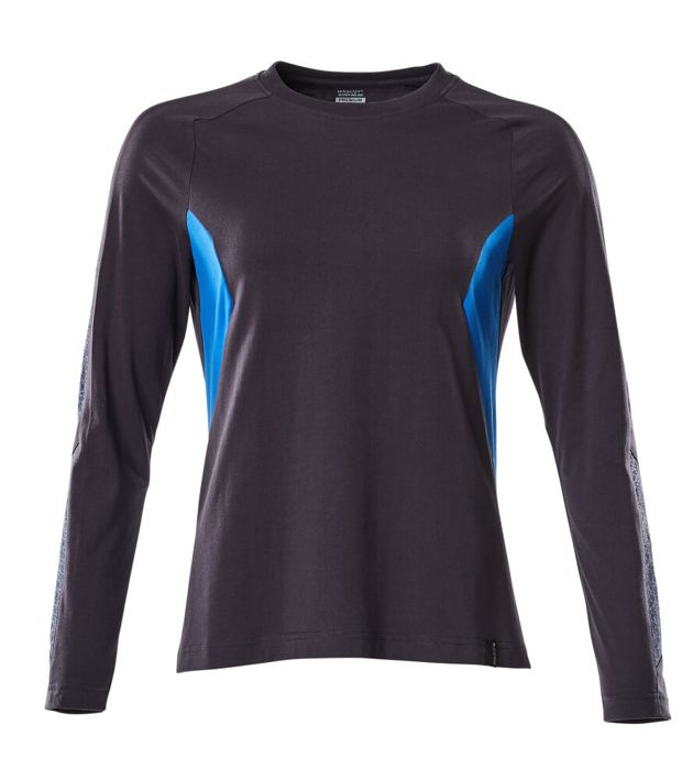 T-Shirt, Langarm ACCELERATE schwarzblau/azurblau
