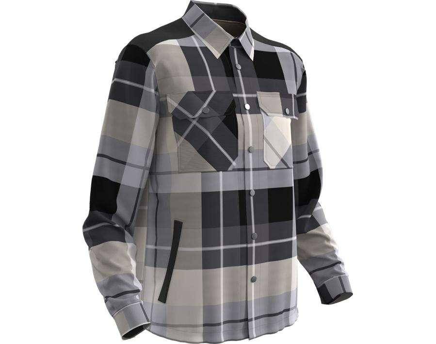 Hemd aus Flanell mit Faserpelz Futter CUSTOMIZED Anthrazitgrau-kariert