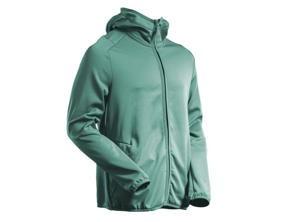 Fleecepullover mit Kapuze CUSTOMIZED helles Waldgrün