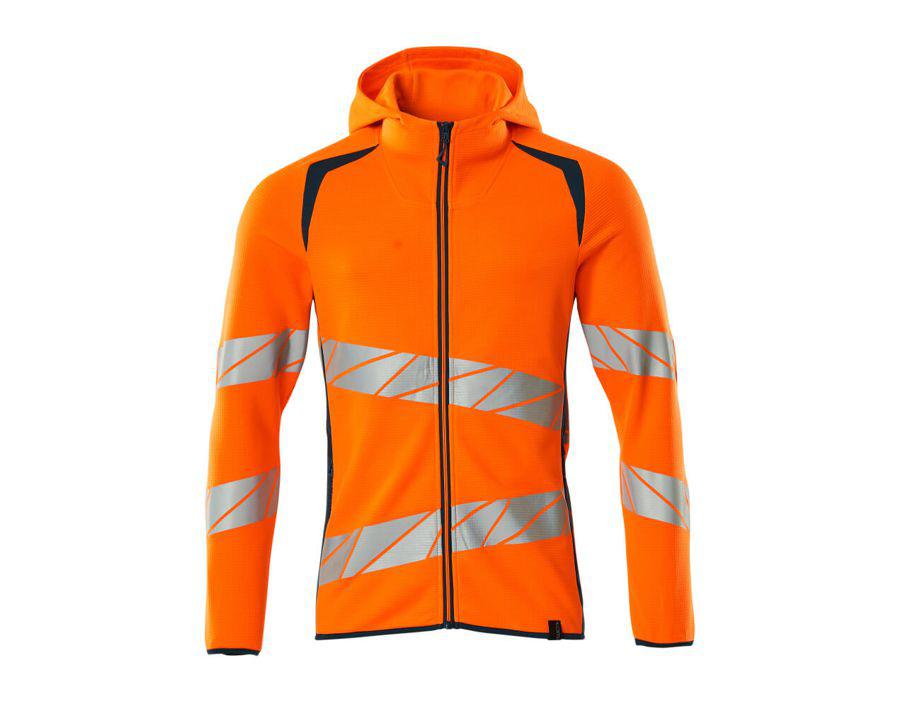 Kapuzensweatshirt mit Reißverschluss ACCELERATE SAFE hi-vis orange/dunkelpetroleum