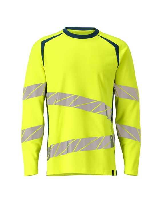 T-Shirt, Langarm ACCELERATE SAFE hi-vis gelb/dunkelpetroleum