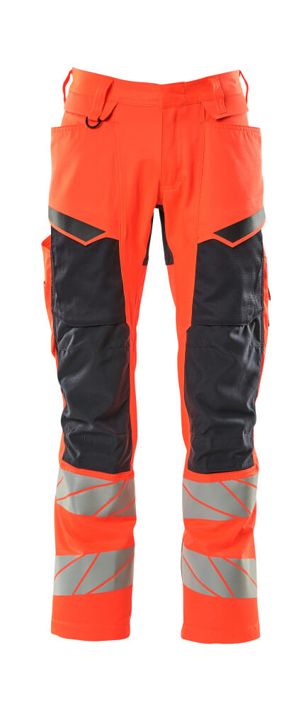 Hose mit Knietaschen ACCELERATE SAFE Hi-vis rot/schwarzblau