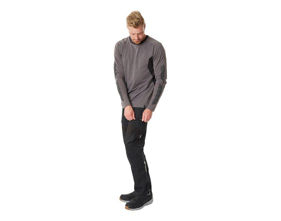 T-Shirt, Langarm ACCELERATE dunkelanthrazit/schwarz