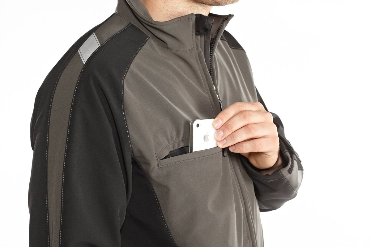 Soft Shell Jacke UNIQUE weiss/dunkelanthrazit