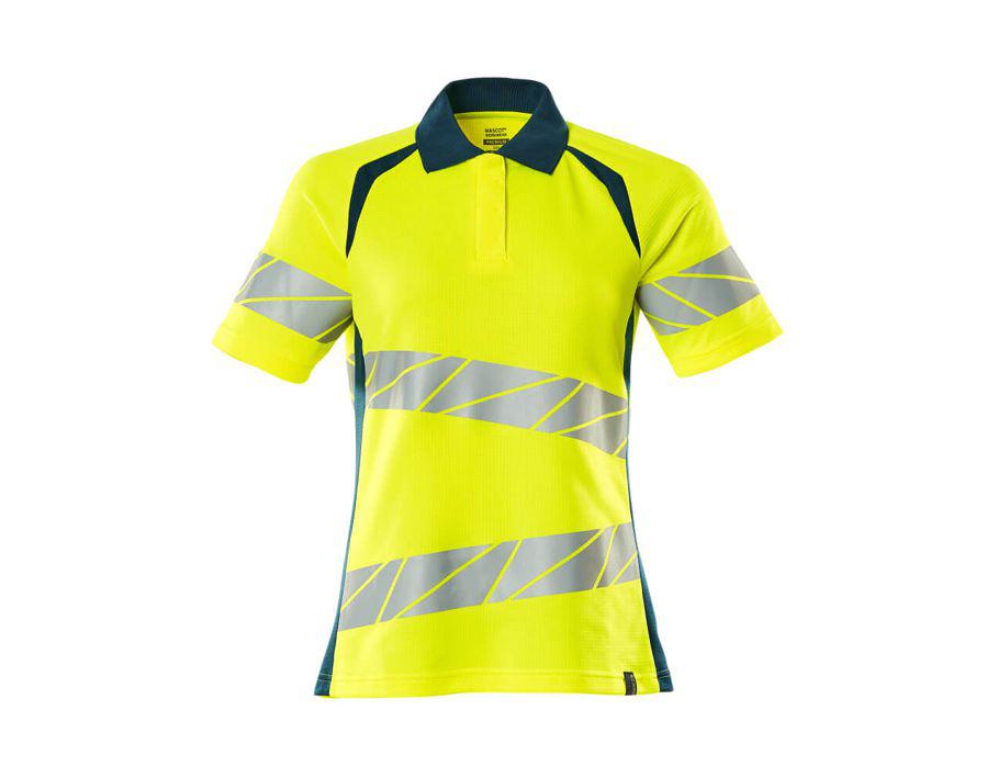 Polo-Shirt ACCELERATE SAFE hi-vis gelb/dunkelpetroleum
