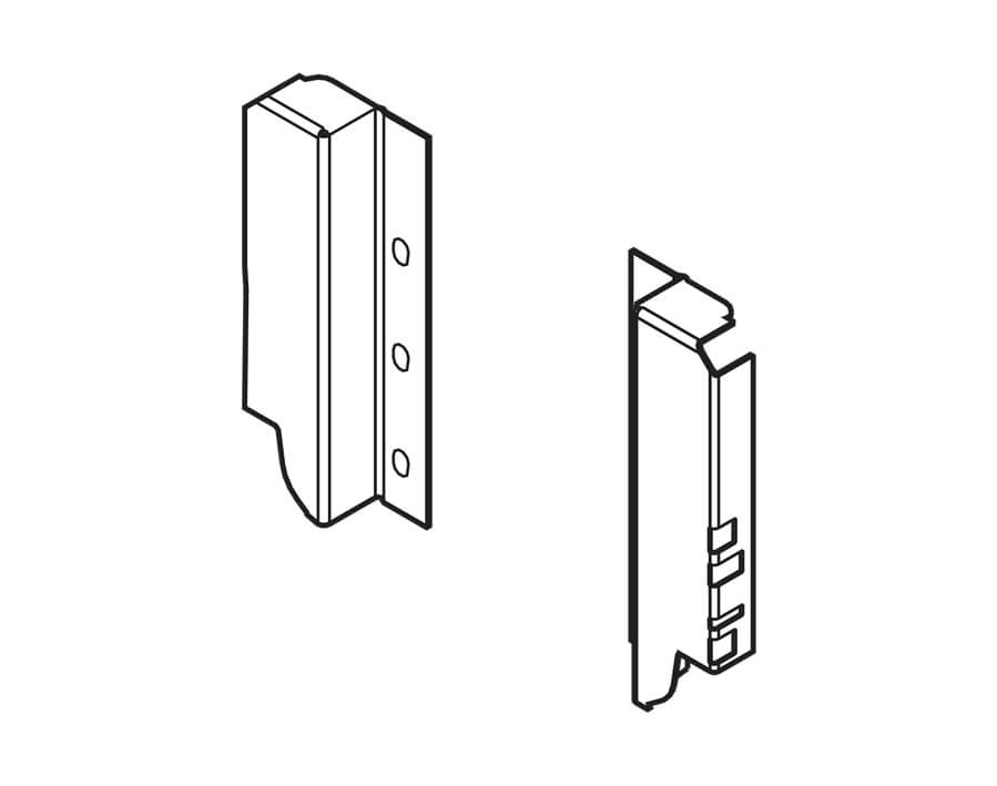 Rückwand- und Relinghalter links/rechts TANDEMBOX