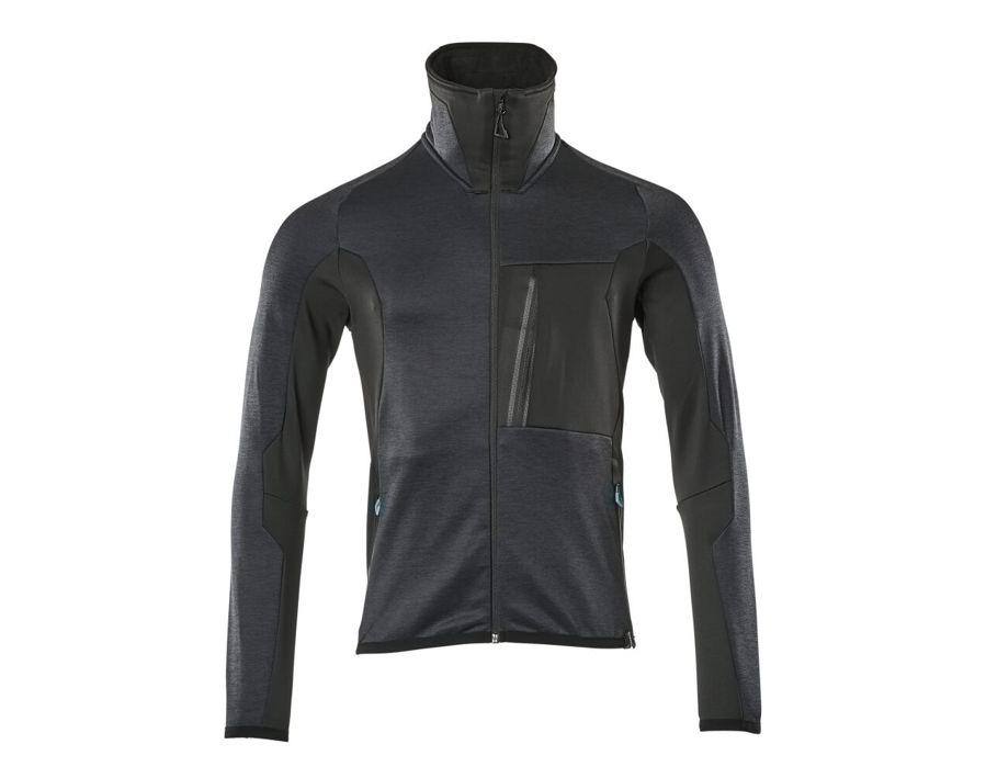 Fleecepullover mit Reißverschluss ADVANCED schwarzblau/schwarz