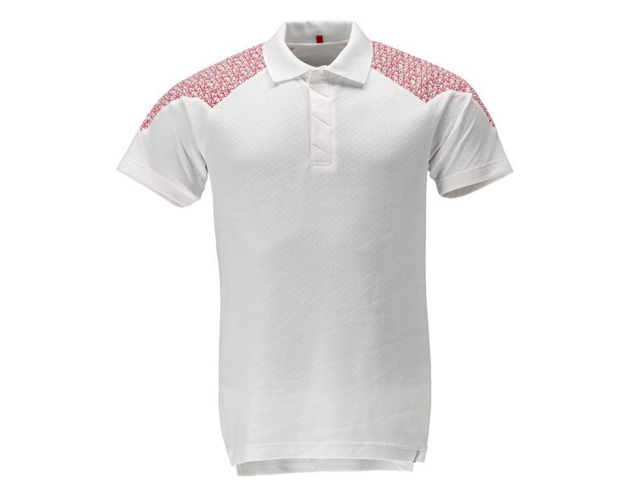 Polo-Shirt FOOD & CARE weiss/verkehrsrot
