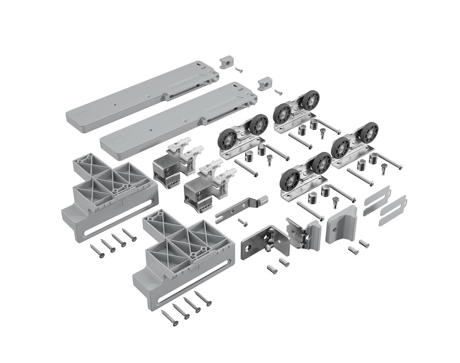 TopLine 1 Set Laufteile mit Dämpfung für 2-türigen Schrank