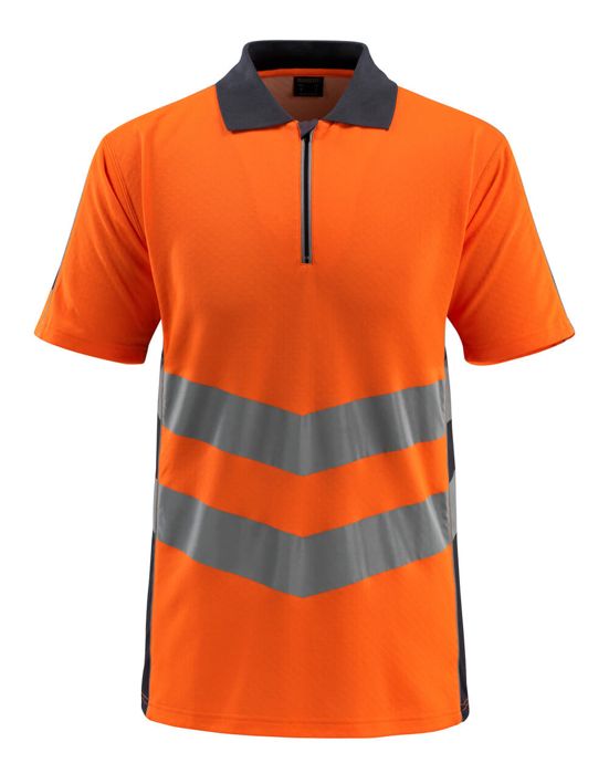 Polo-Shirt SAFE SUPREME hi-vis orange/schwarzblau
