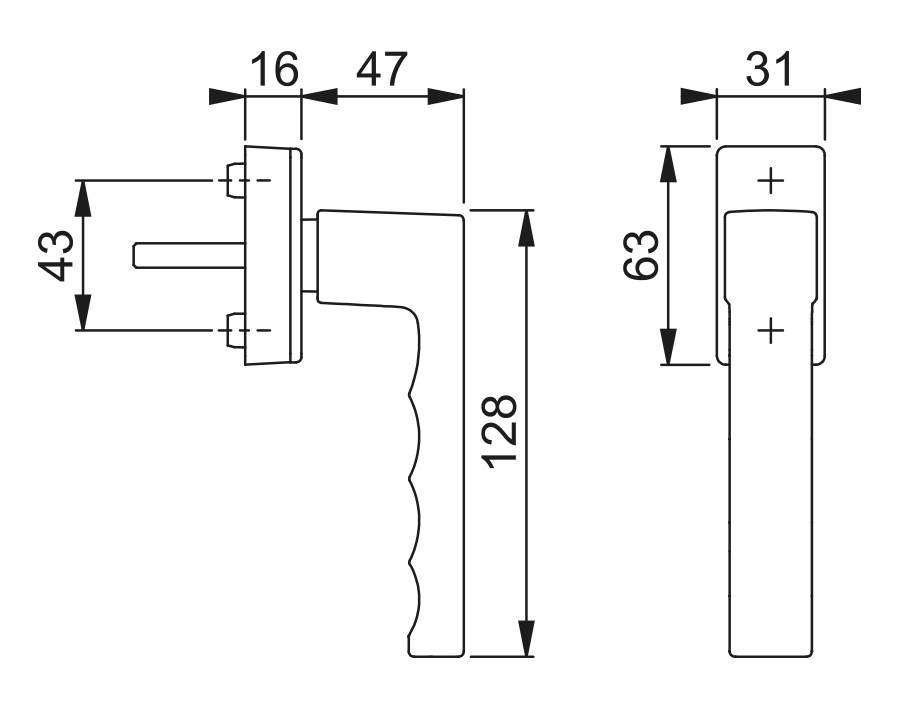 DK-Fenstergriff mit SecuForte® und VarioFit® Serie Toulon 0737/UD9024