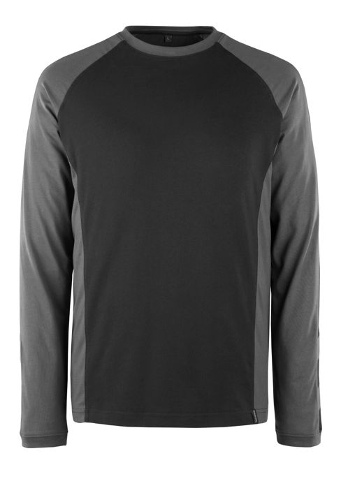 T-Shirt, Langarm UNIQUE schwarz/dunkelanthrazit