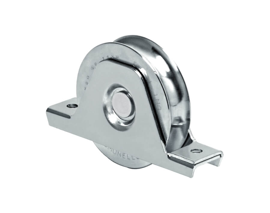 Schiebetorrolle mit interner Halterung  mit halbrunder Nut und 2 Lagern