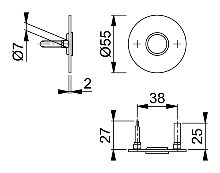 Coppia rosette piatte Quadro RapidoPlus per porte interne E849N