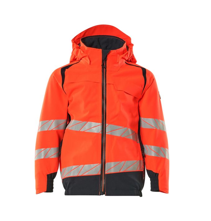 Hard Shell Jacke für Kinder ACCELERATE SAFE Hi-vis rot/schwarzblau