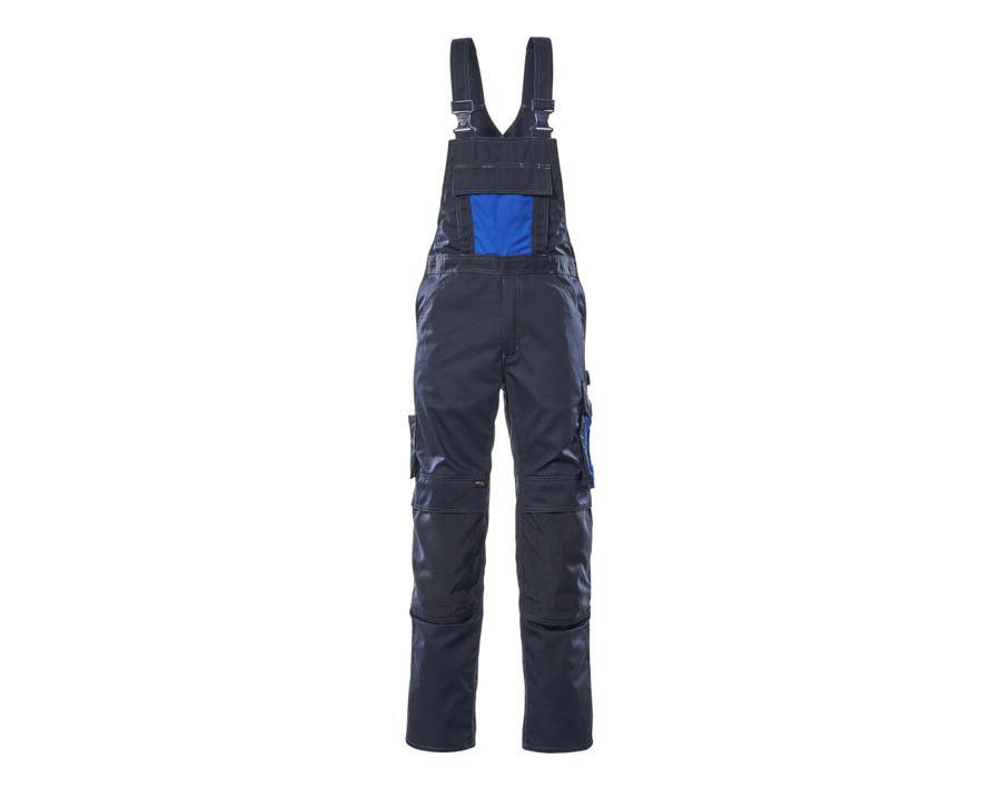 Latzhose mit Knietaschen UNIQUE schwarzblau/kornblau