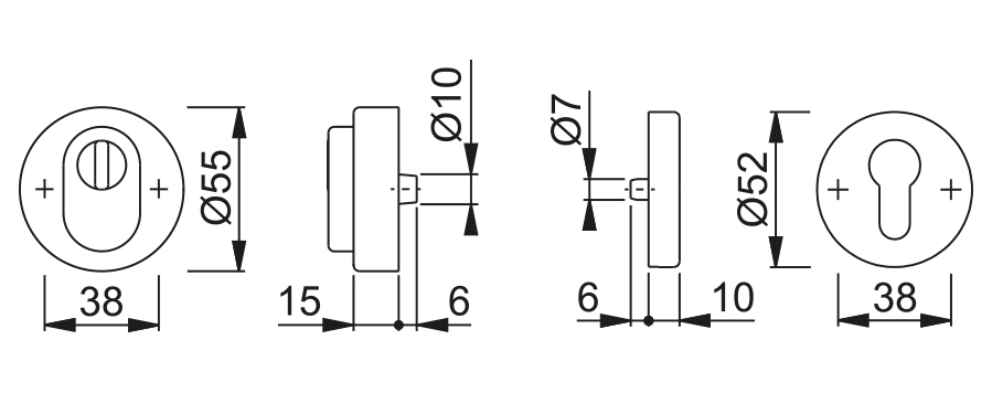 Schutzrosetten-Paar für Eingangstüren E42NSB-ZA/42HS Schutzrosetten-Paar für Eingangstüren E42NSB-ZA/42HS