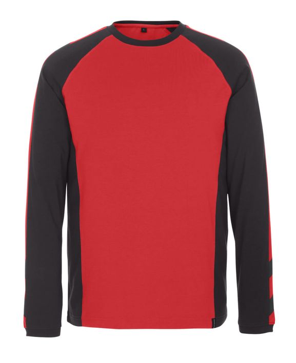 T-Shirt, Langarm UNIQUE rot/schwarz