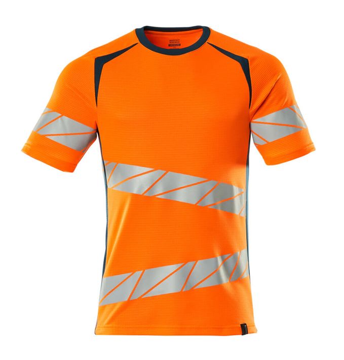T-Shirt ACCELERATE SAFE hi-vis orange/dunkelpetroleum