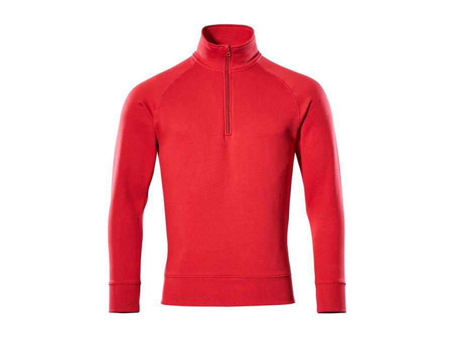 Sweatshirt mit kurzem Reißverschluss CROSSOVER rot