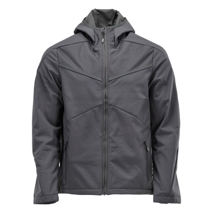 Soft Shell Jacke mit Kapuze CUSTOMIZED Anthrazitgrau