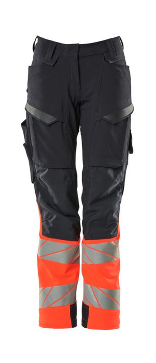 Hose mit Knietaschen ACCELERATE SAFE schwarzblau/hi-vis rot