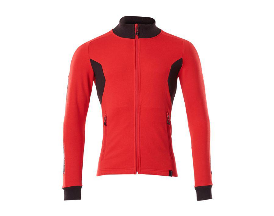 Sweatshirt mit Reißverschluss ACCELERATE verkehrsrot/schwarz