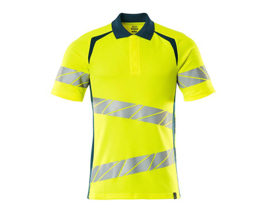Polo-Shirt ACCELERATE SAFE hi-vis gelb/dunkelpetroleum