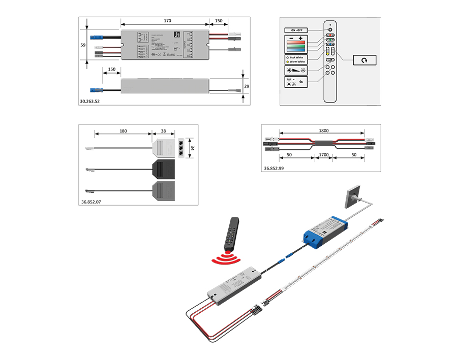 LED-Anbauleuchte Versa Linear MaxiColor