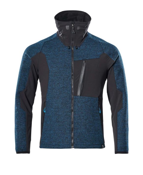 Strickjacke mit Reißverschluss ADVANCED Dunkelpetroleum/ schwarz