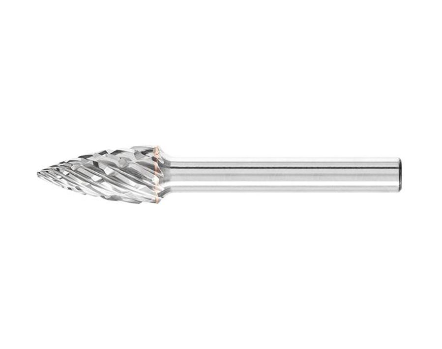 Hartmetallfrässtift (Rotorfräser)DIN 8033 – Schaft-Ø 6 mm, Spitzbogenform SPG, Zahnung STEEL