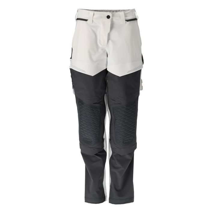 Hose mit Knietaschen CUSTOMIZED weiss/Anthrazitgrau