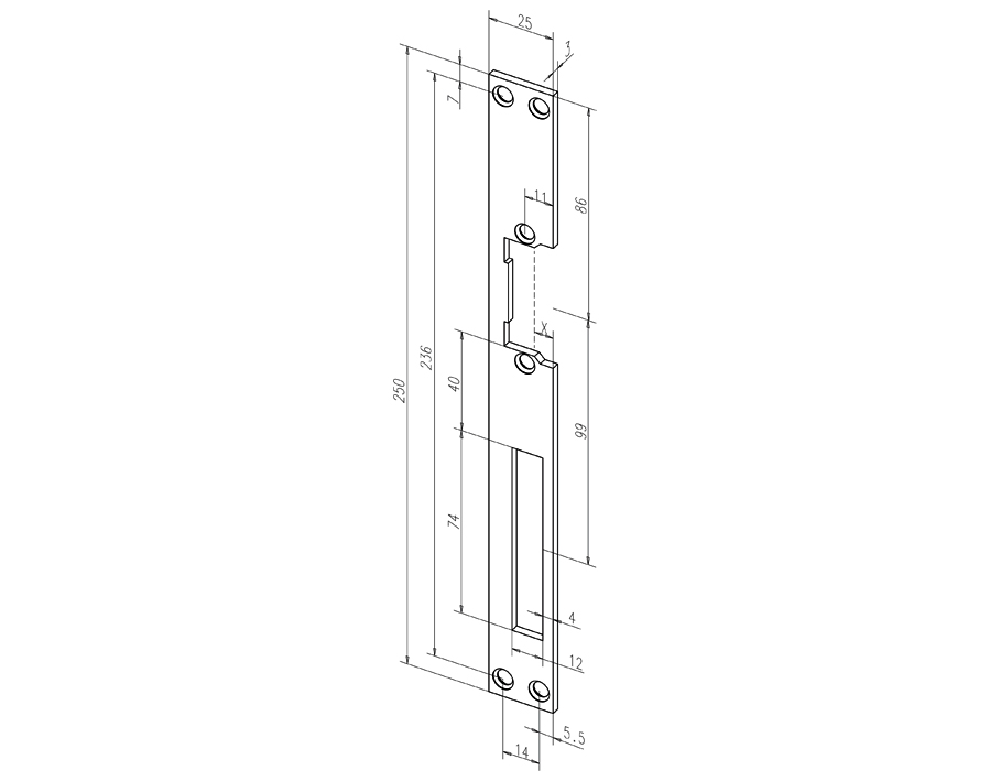 Frontale piatto squadrato 021 
